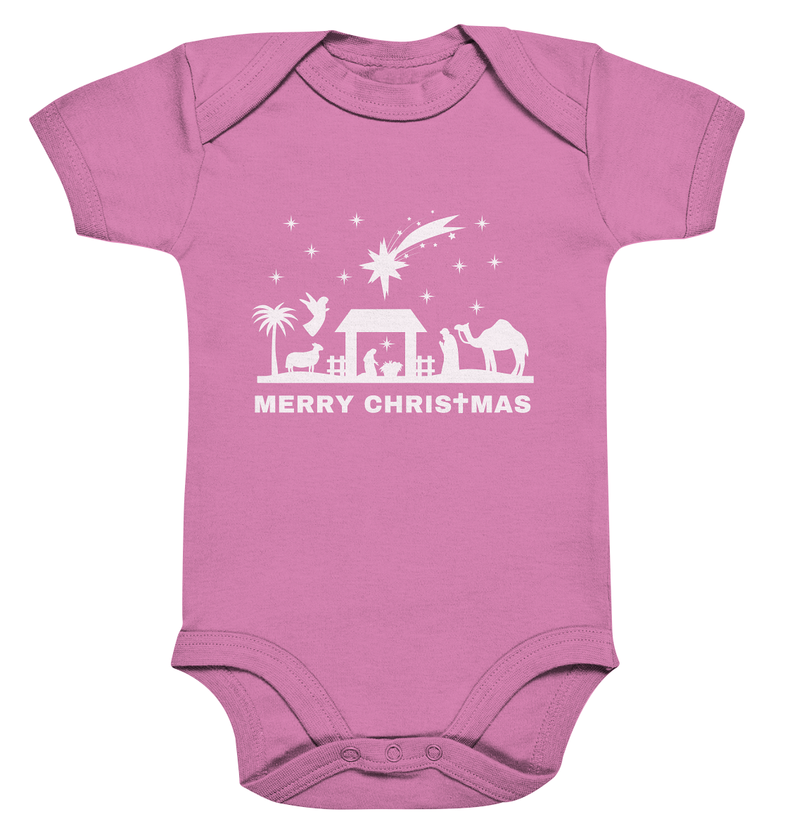 Merry Christmas - Frohe Weihnachten (Nativity Edition) - Organic Baby Bodysuit