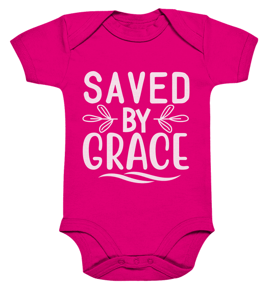 Saved by Grace White – Ein kraftvolles Glaubensstatement - Organic Baby Bodysuit