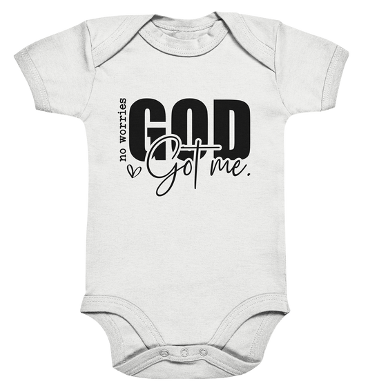 No worries, God is holding me tight - Organic Baby Bodysuit