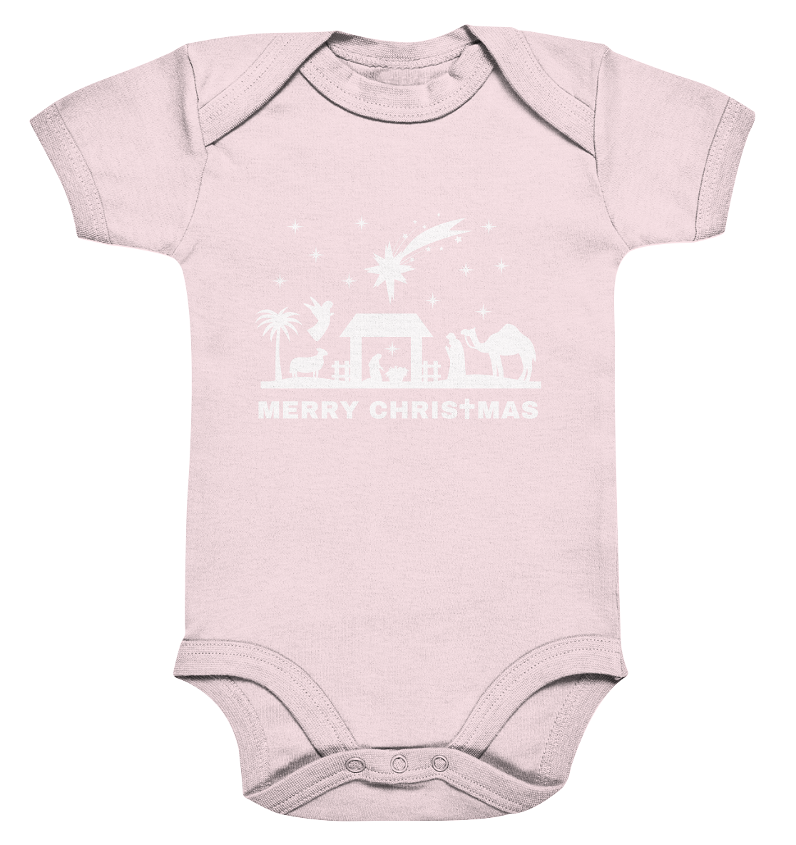 Merry Christmas - Frohe Weihnachten (Nativity Edition) - Organic Baby Bodysuit