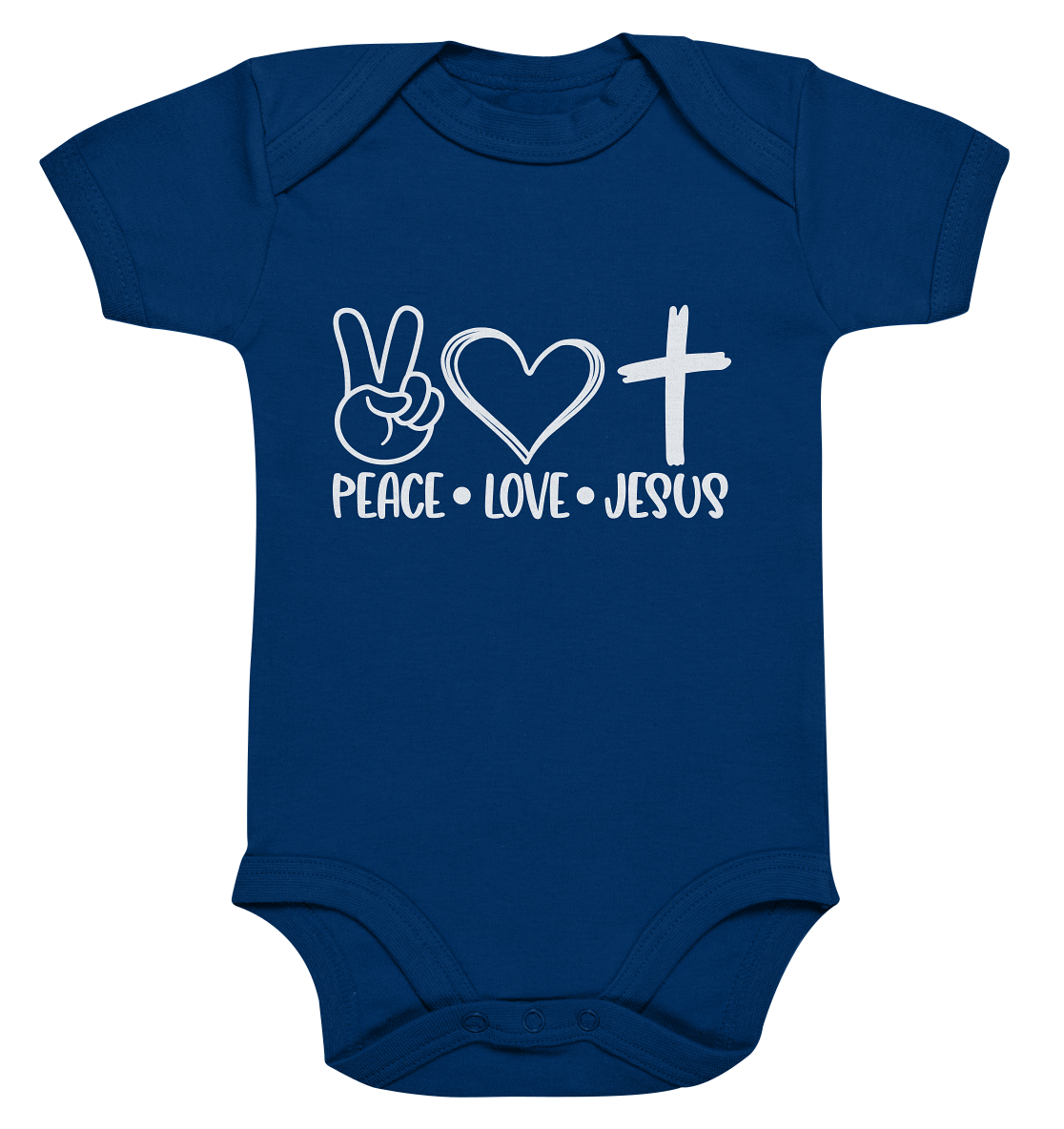 Peace, Love, Jesus: Christian Clothing Collection - Organic Baby Bodysuite