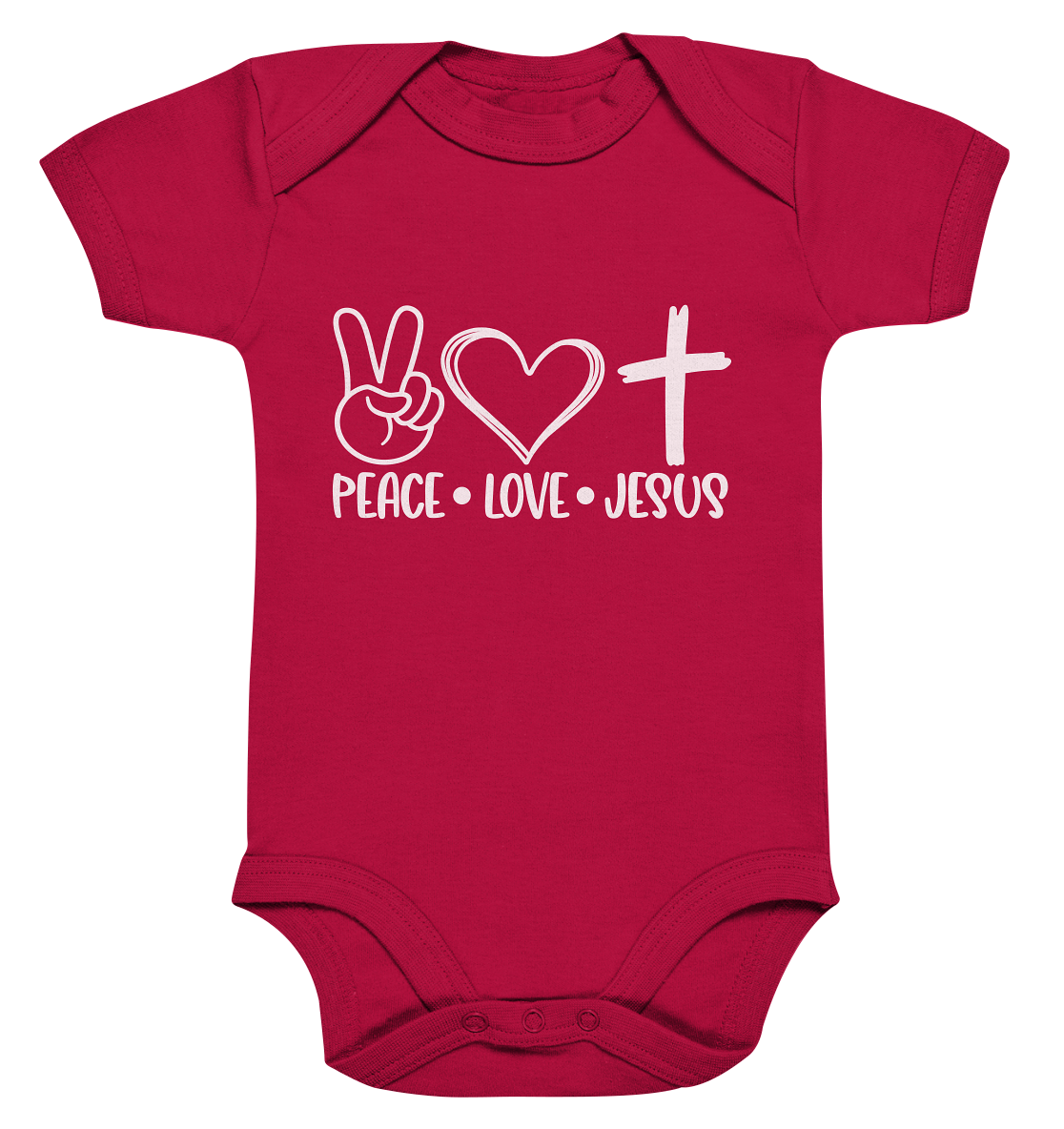 Peace, Love, Jesus: Christian Clothing Collection - Organic Baby Bodysuite