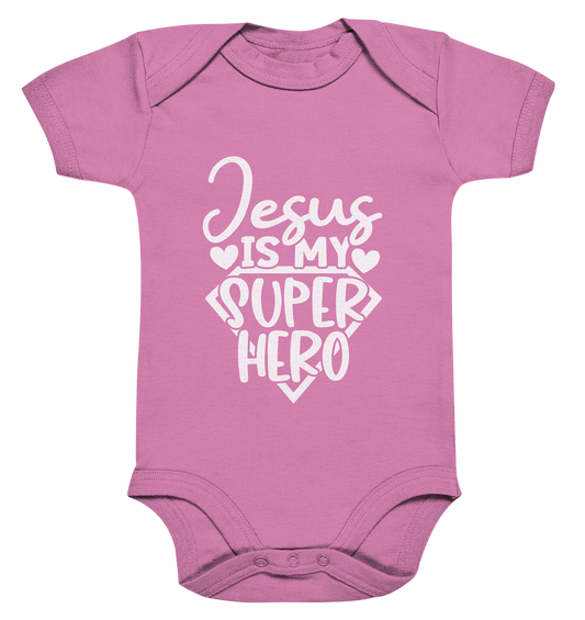 Jesus ist mein Superheld - Organic Baby Bodysuite