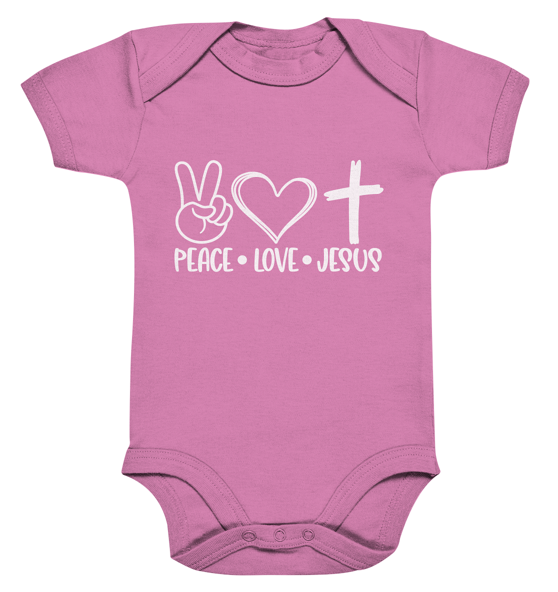 Peace, Love, Jesus: Christian Clothing Collection - Organic Baby Bodysuite