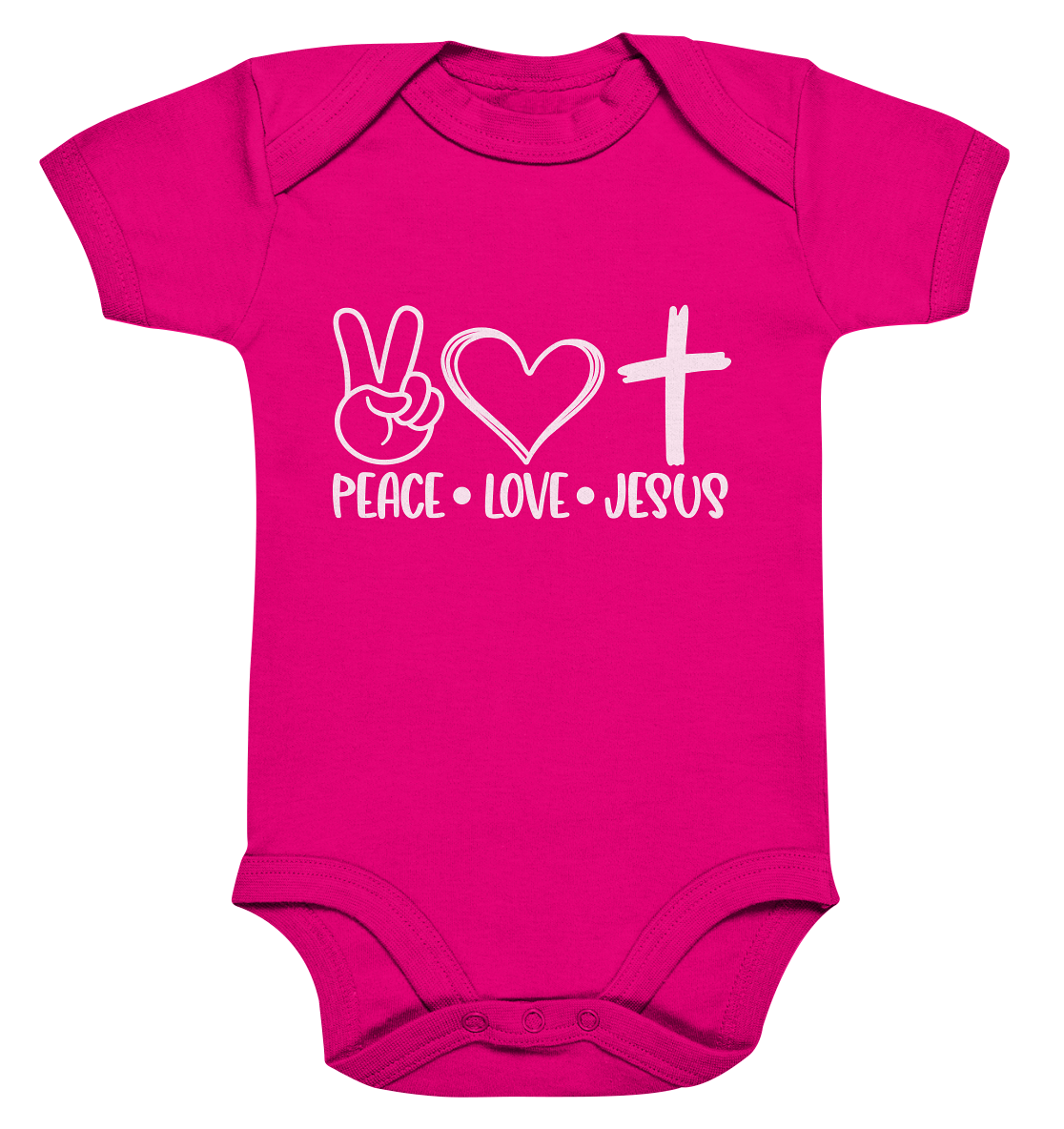 Peace, Love, Jesus: Christian Clothing Collection - Organic Baby Bodysuite