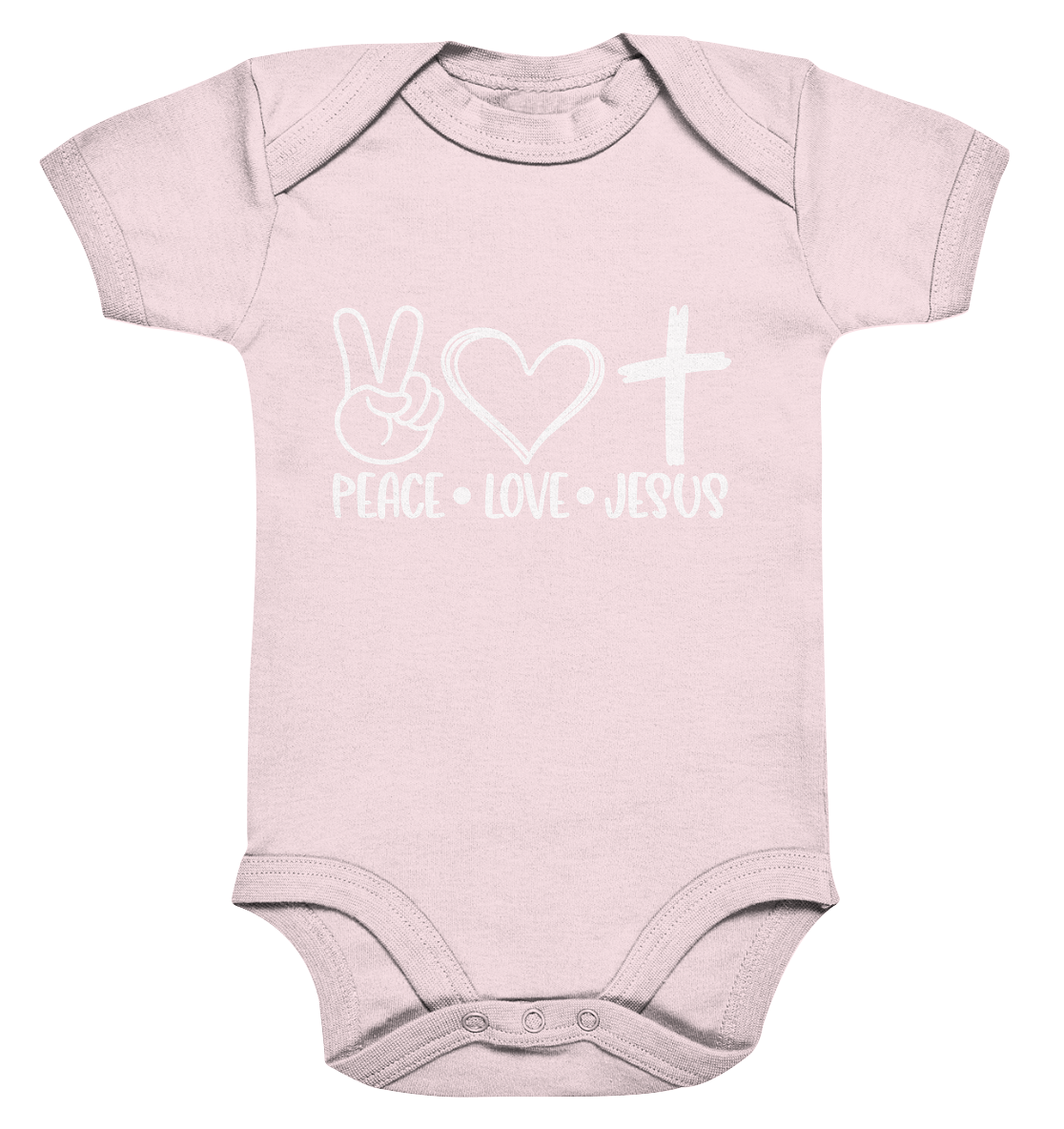 Peace, Love, Jesus: Christian Clothing Collection - Organic Baby Bodysuite