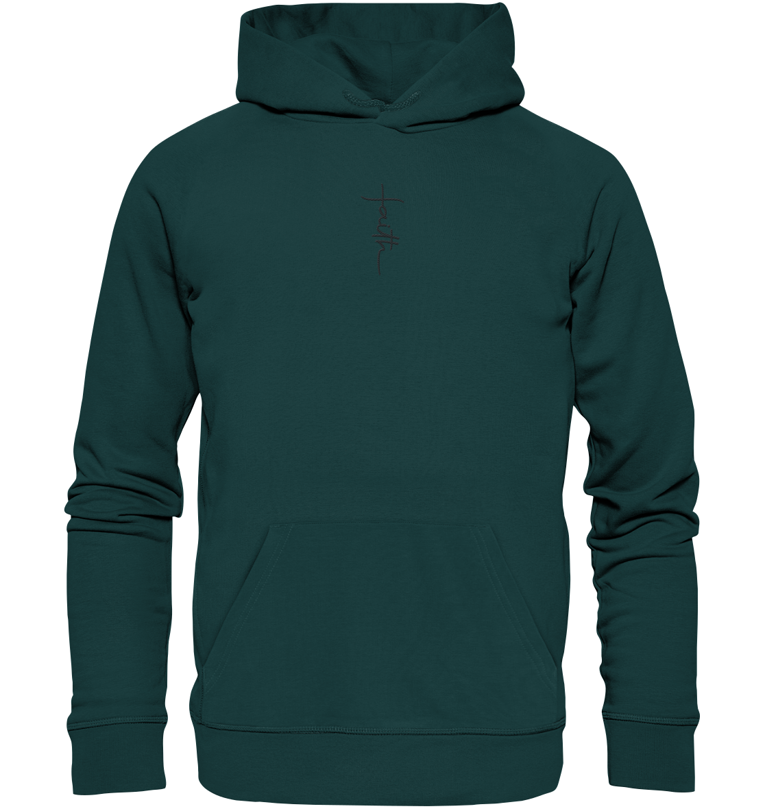 Faith - Glaube - Organic Hoodie (Stick)