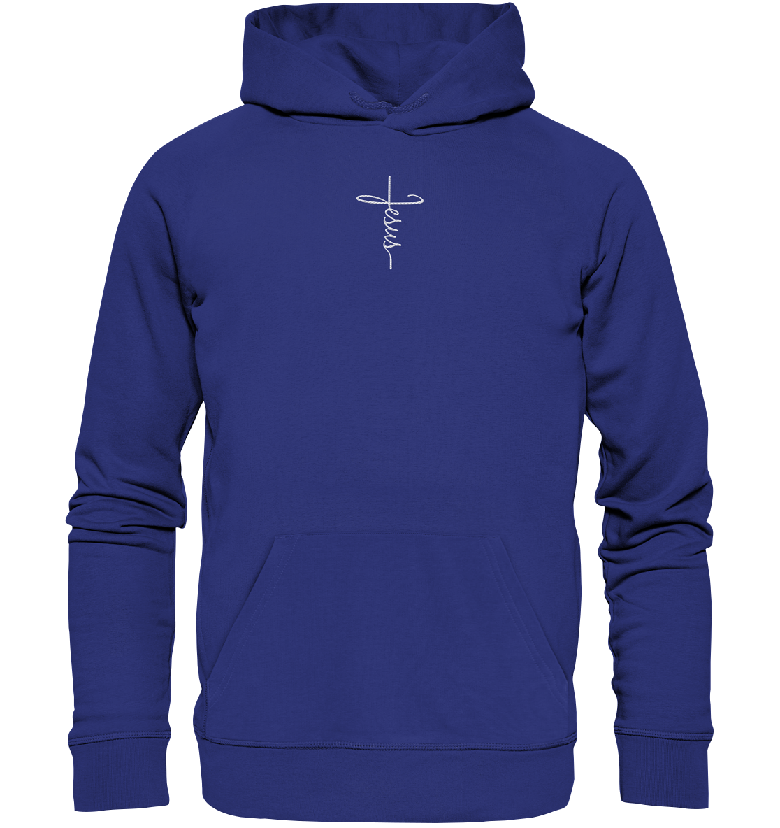 Jesus in Kreuzform - Stick (Weiß) - Organic Hoodie (Stick)