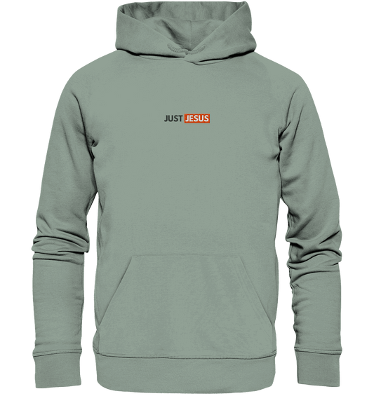 Just Jesus – Der Mittelpunkt unseres Glaubens (Stick) - Organic Hoodie (Stick)