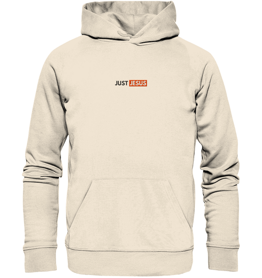 Just Jesus – Der Mittelpunkt unseres Glaubens (Stick) - Organic Hoodie (Stick)