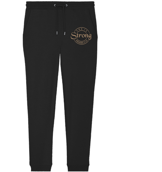 Sie ist stark - Sprüche 31,25 - Organic Jogger Pants