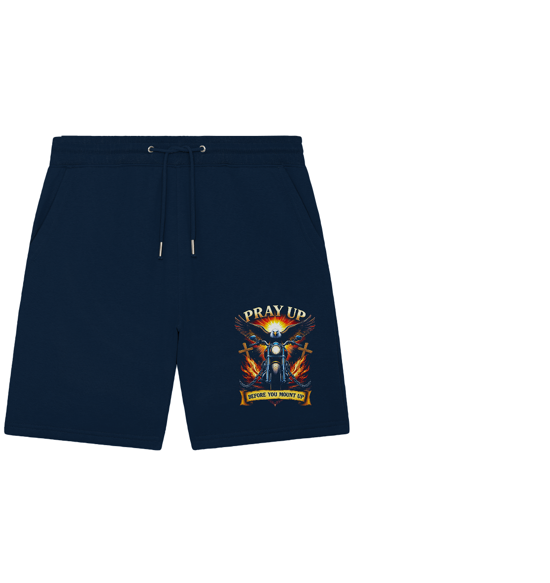 Pray Up Before You Mount Up - Organic Jogger Shorts