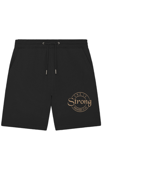 She is strong - Proverbs 31:25 - Organic Jogger Shorts