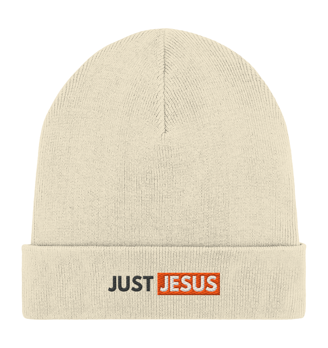 Just Jesus – Der Mittelpunkt unseres Glaubens (Stick) - Organic Rib Beanie