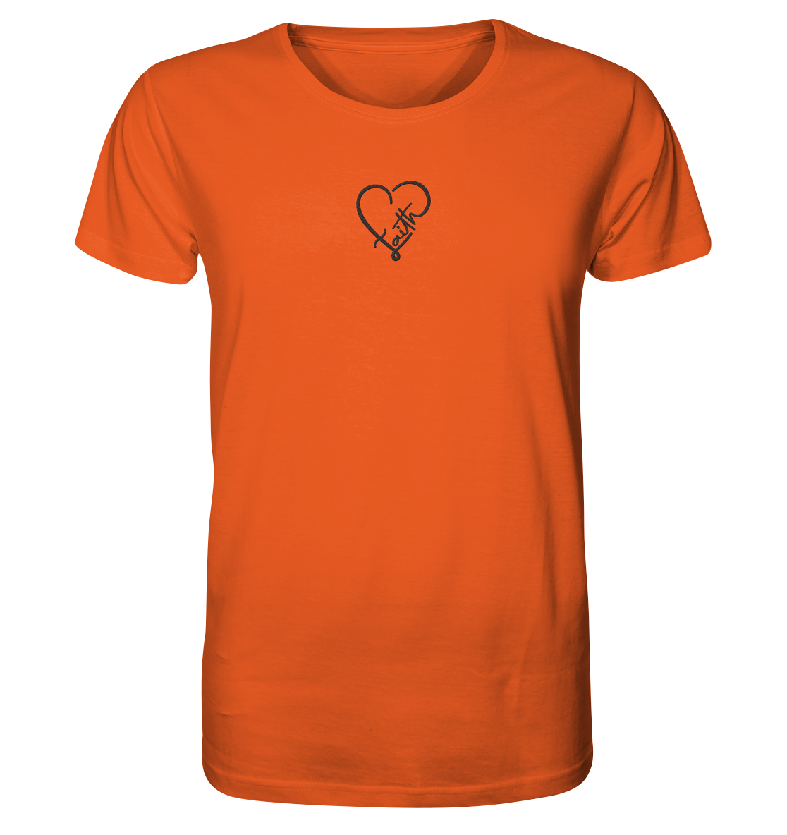 Gesticktes Glaube Motiv in Herzform - Organic Shirt (Stick)