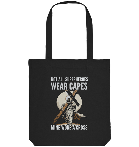 My Superhero Wore a Cross - Organic Tote-Bag