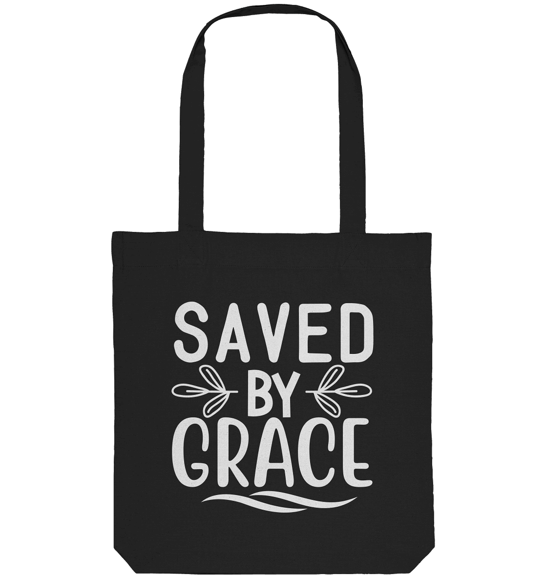 Saved by Grace White – Ein kraftvolles Glaubensstatement - Organic Tote-Bag