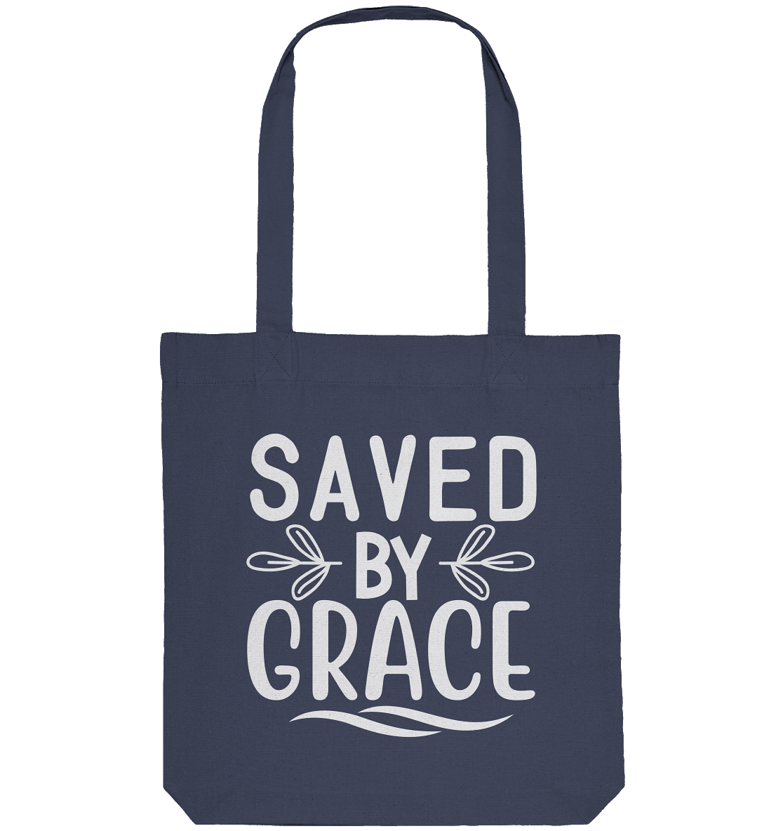 Saved by Grace White – Ein kraftvolles Glaubensstatement - Organic Tote-Bag