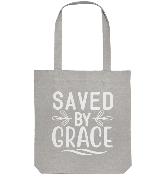 Saved by Grace White – Ein kraftvolles Glaubensstatement - Organic Tote-Bag