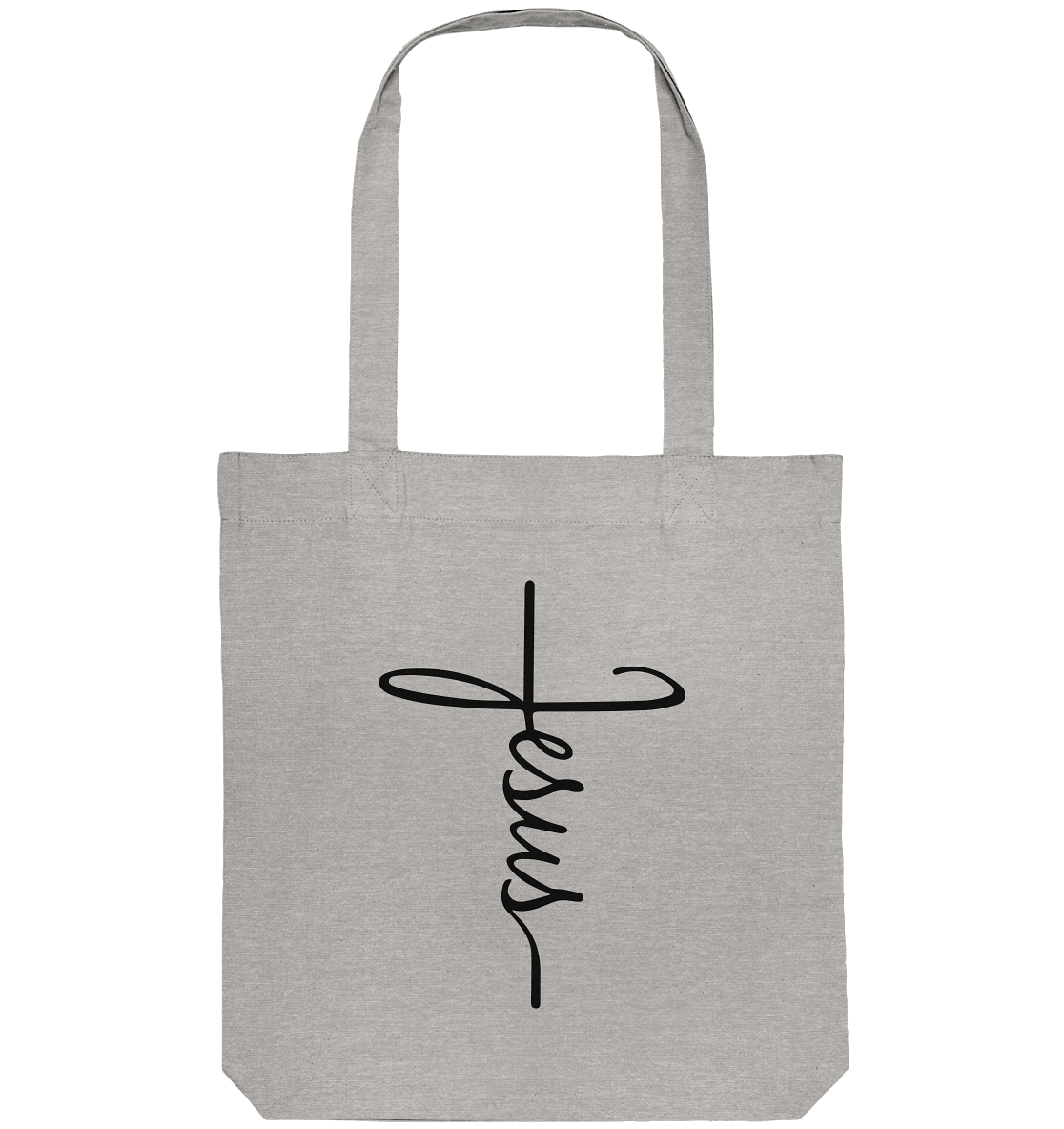 Kreuz mit Jesus Schrift – Ein kraftvolles Glaubensstatement - Organic Tote-Bag