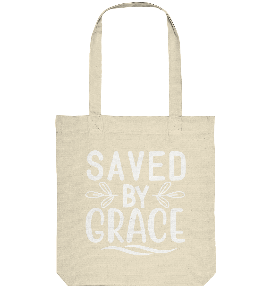 Saved by Grace White – Ein kraftvolles Glaubensstatement - Organic Tote-Bag