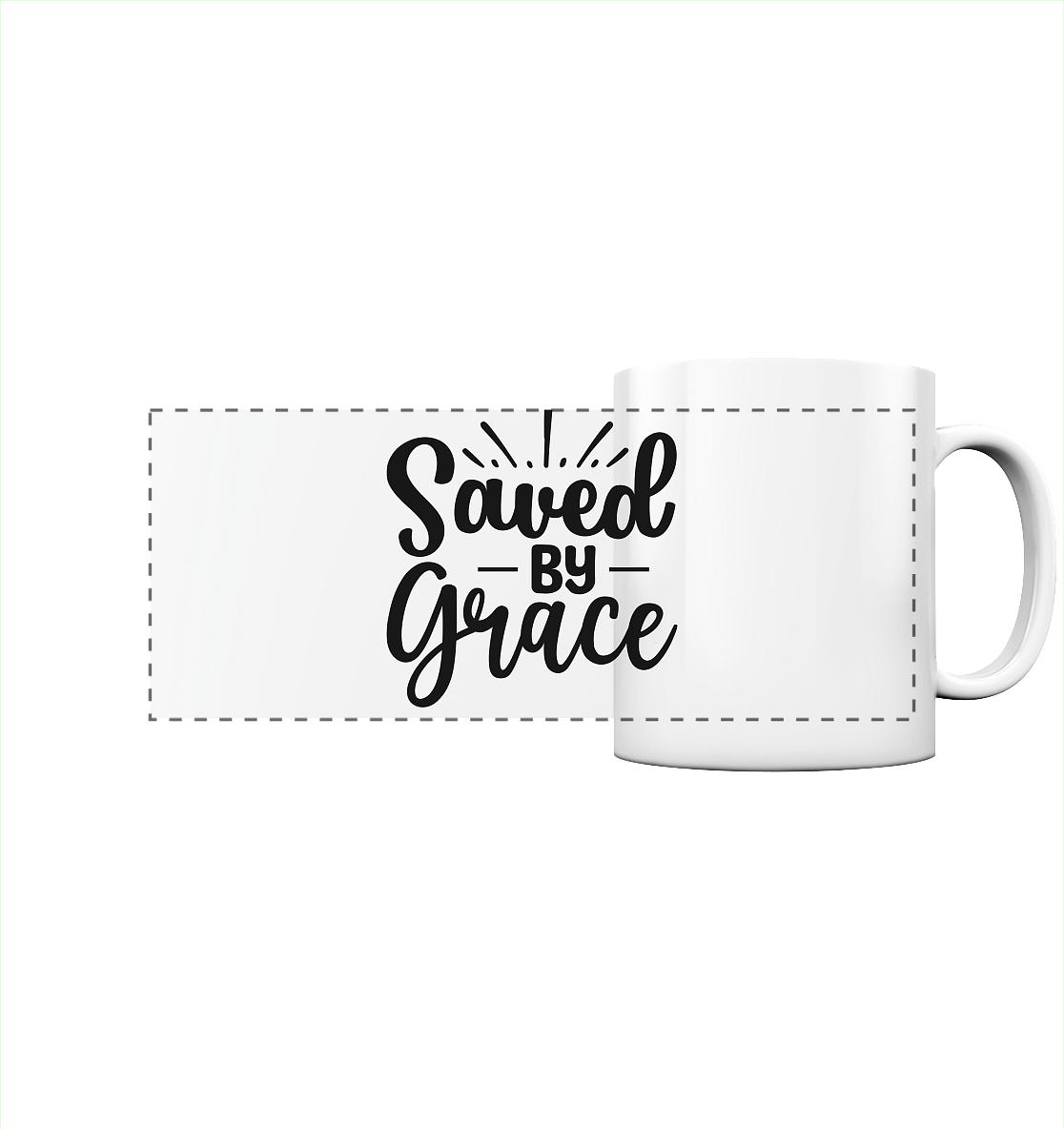 Saved by Grace – Your Faith, Your Statement - Panorama Mug