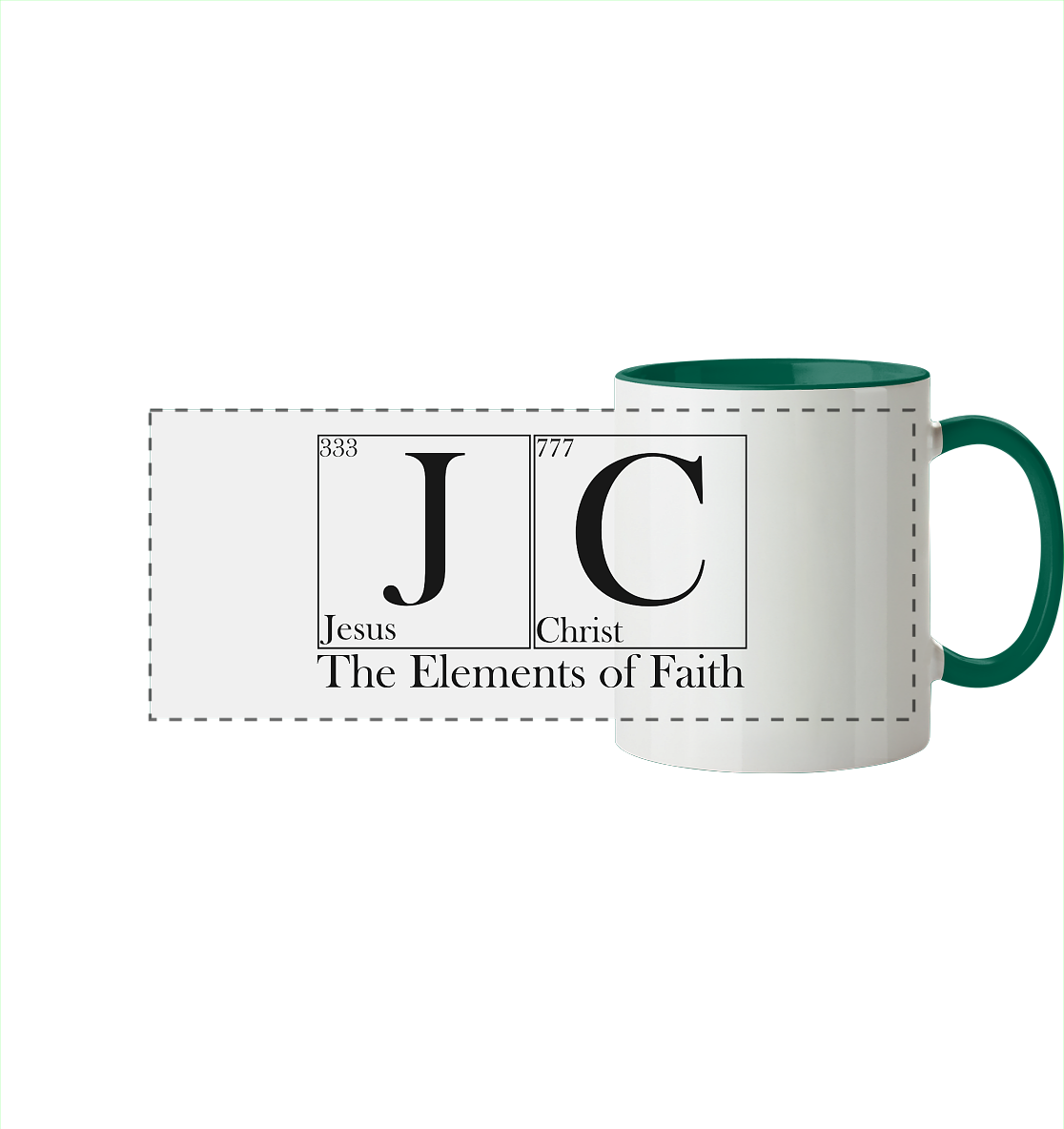 JC – The Elements of Faith - Panorama Tasse zweifarbig