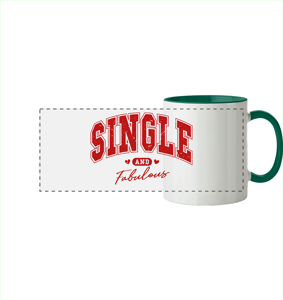 Single and Fabulous - Panorama Tasse zweifarbig