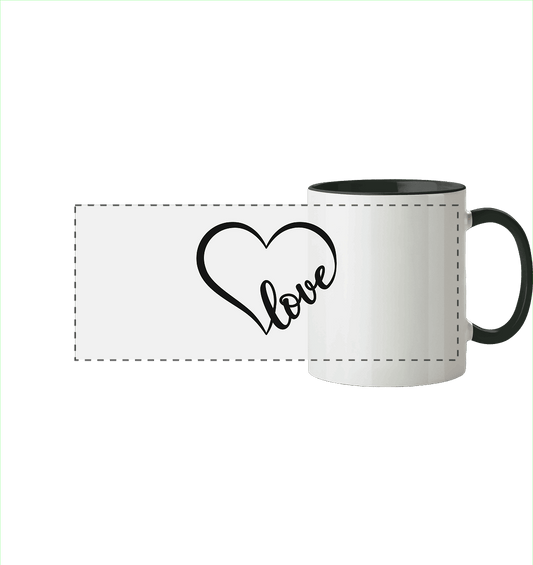 Love in Every Line - Panorama Tasse zweifarbig