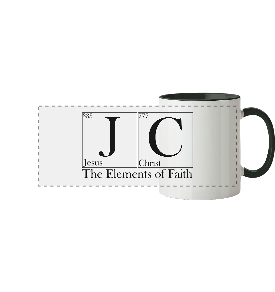 JC – The Elements of Faith - Panorama Tasse zweifarbig