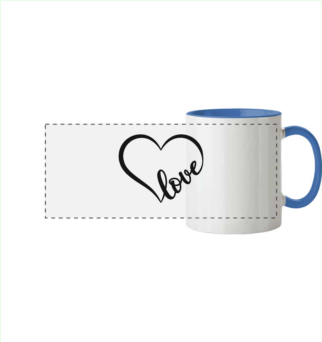 Love in Every Line - Panorama Tasse zweifarbig