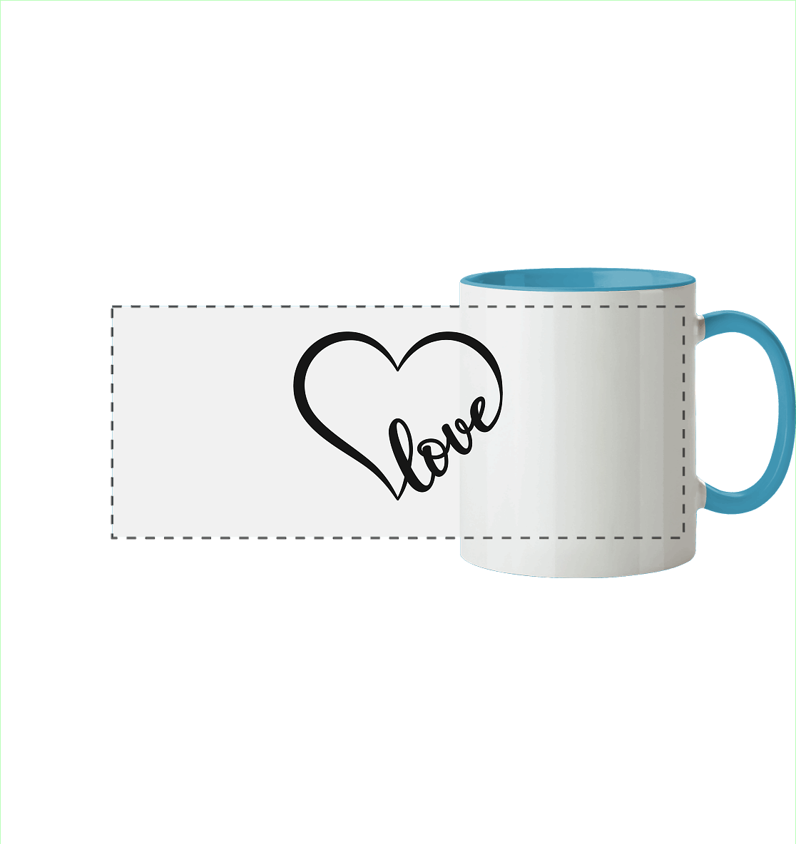 Love in Every Line - Panorama Tasse zweifarbig