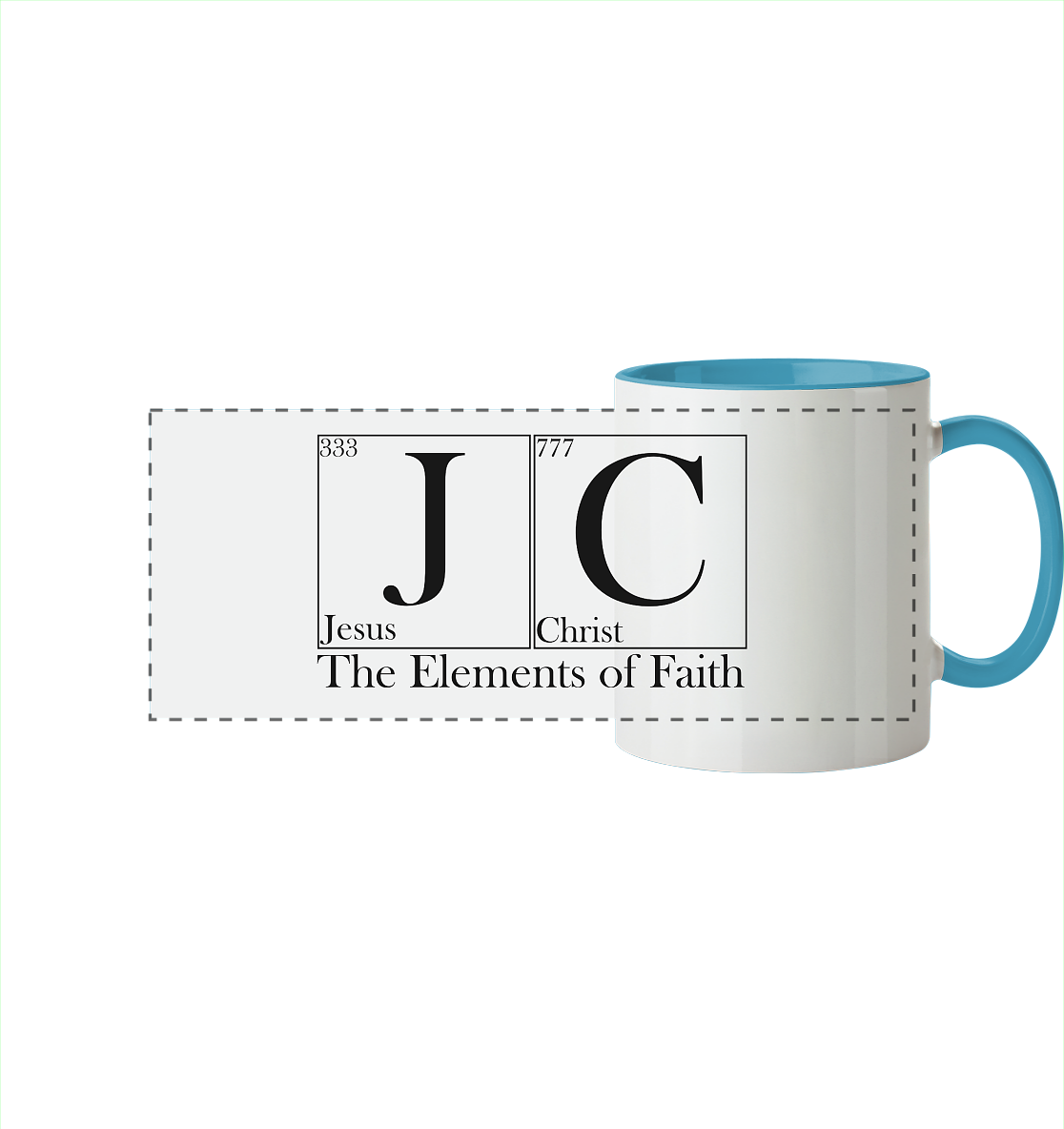 JC – The Elements of Faith - Panorama Tasse zweifarbig