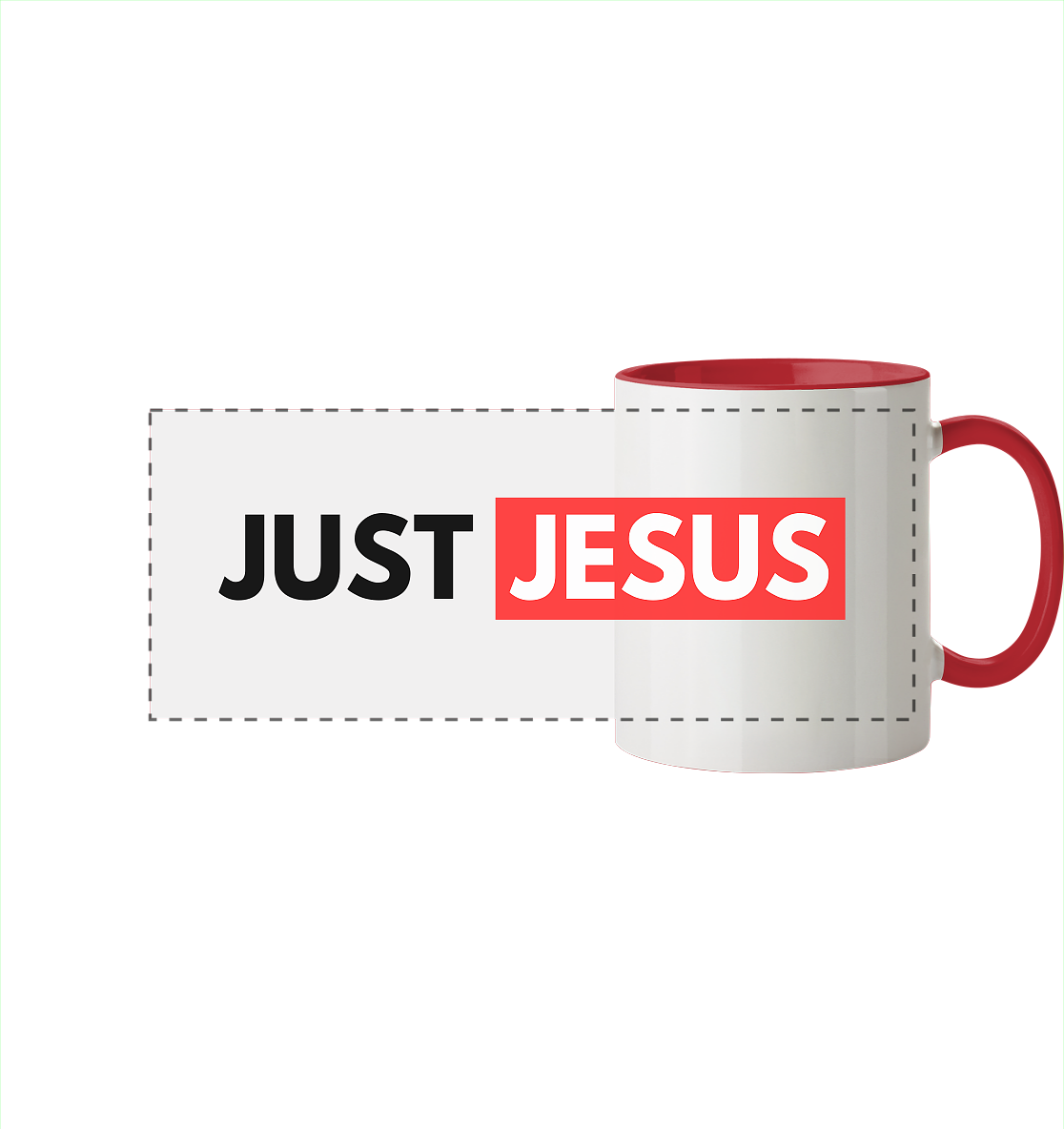 Einfach nur Jesus - Panorama Tasse zweifarbig