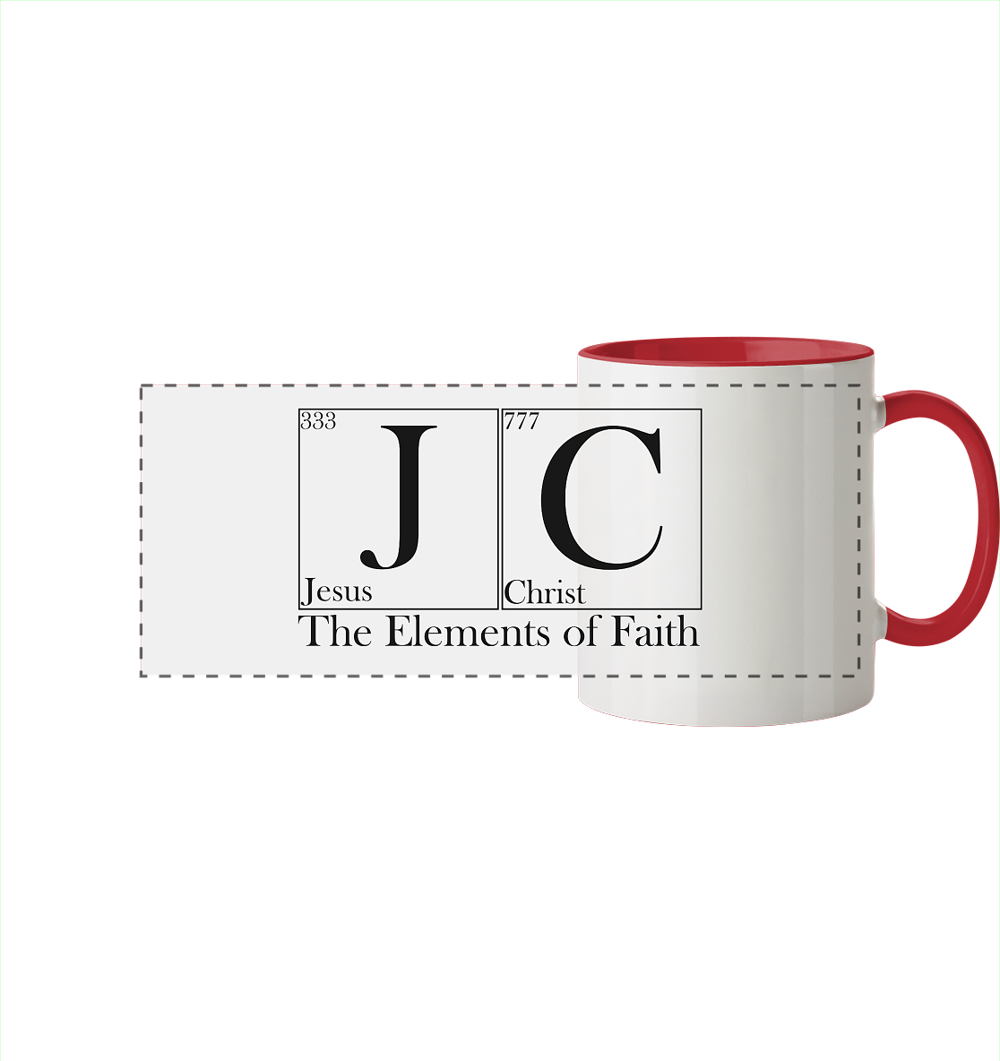 JC – The Elements of Faith - Panorama Tasse zweifarbig