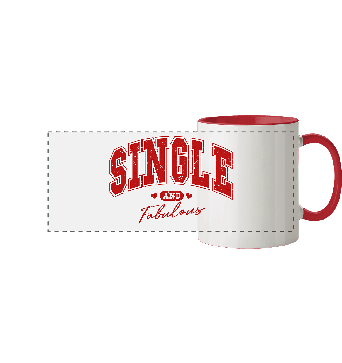 Single and Fabulous - Panorama Tasse zweifarbig