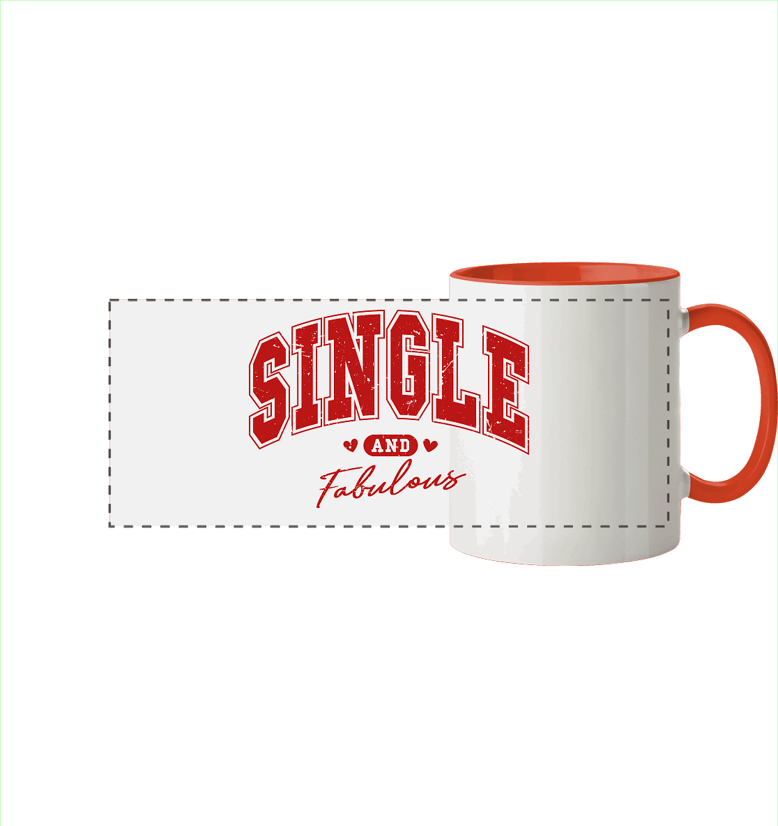 Single and Fabulous - Panorama Tasse zweifarbig