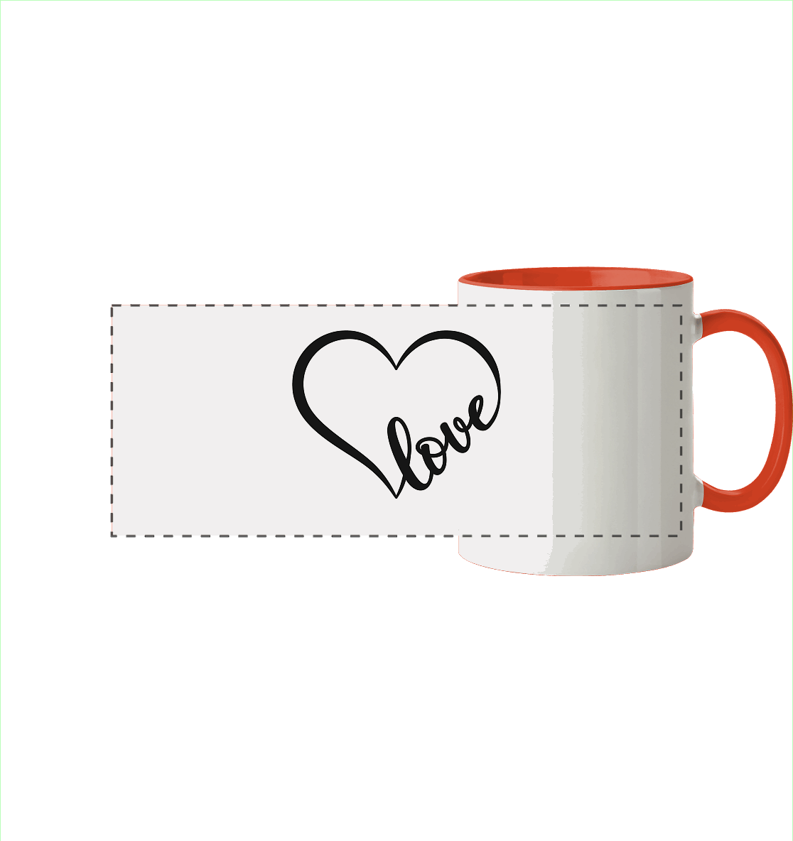 Love in Every Line - Panorama Tasse zweifarbig