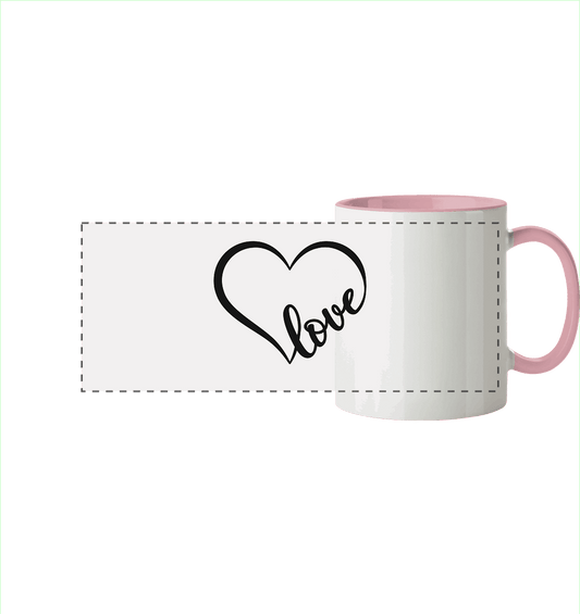 Love in Every Line - Panorama Tasse zweifarbig