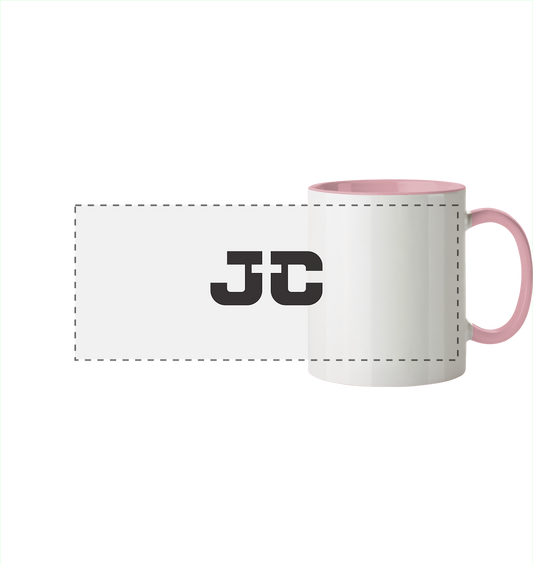 JC – Das Kreuz im Zentrum - Panorama Tasse zweifarbig