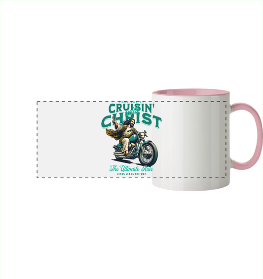 Eternal Road Trip – Cruisin' with Christ - two-tone panoramic mug