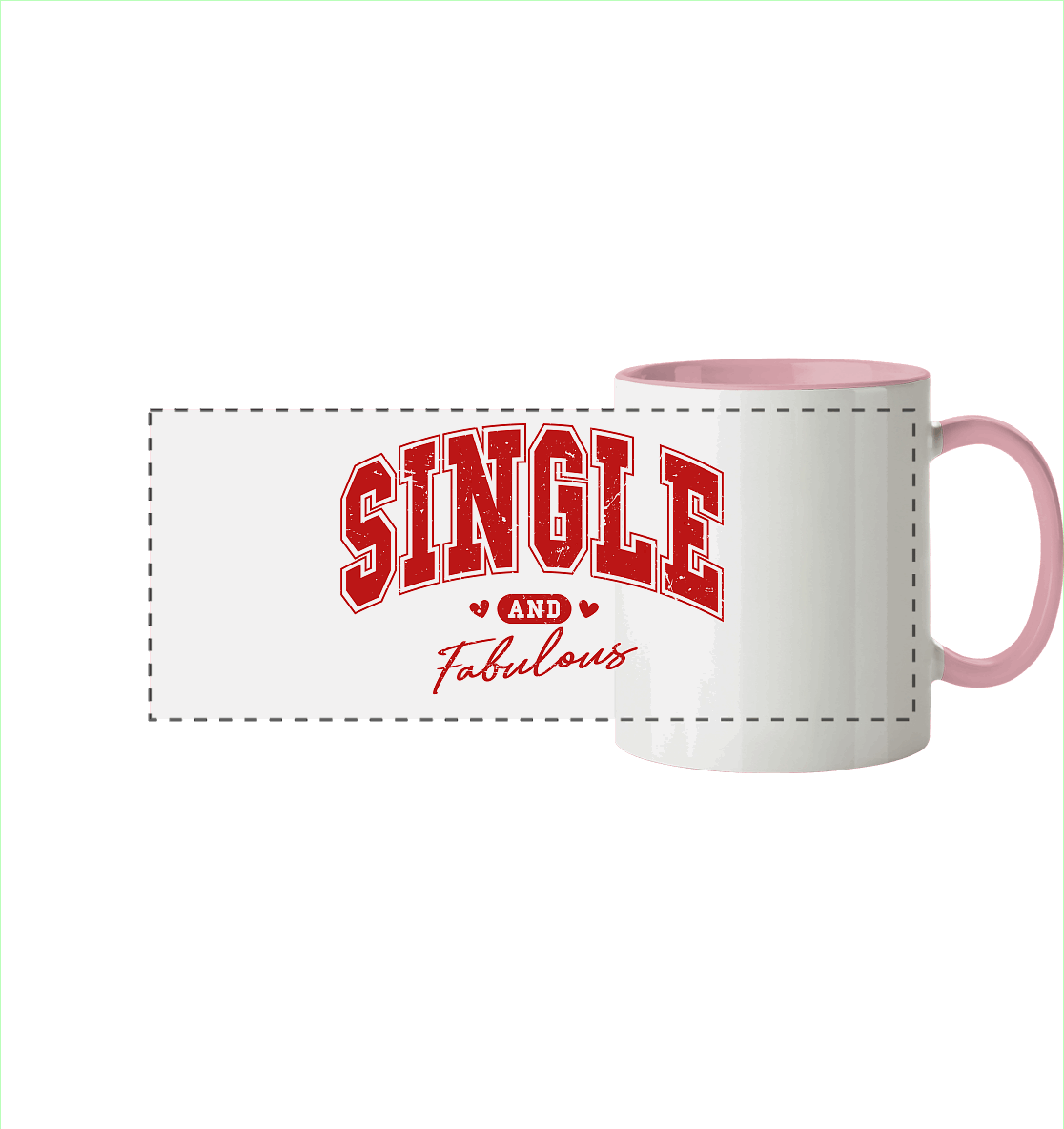 Single and Fabulous - Panorama Tasse zweifarbig