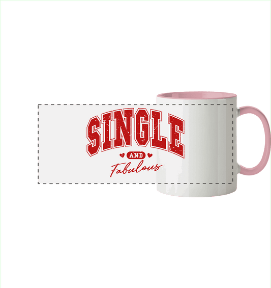 Single and Fabulous - Panorama Tasse zweifarbig