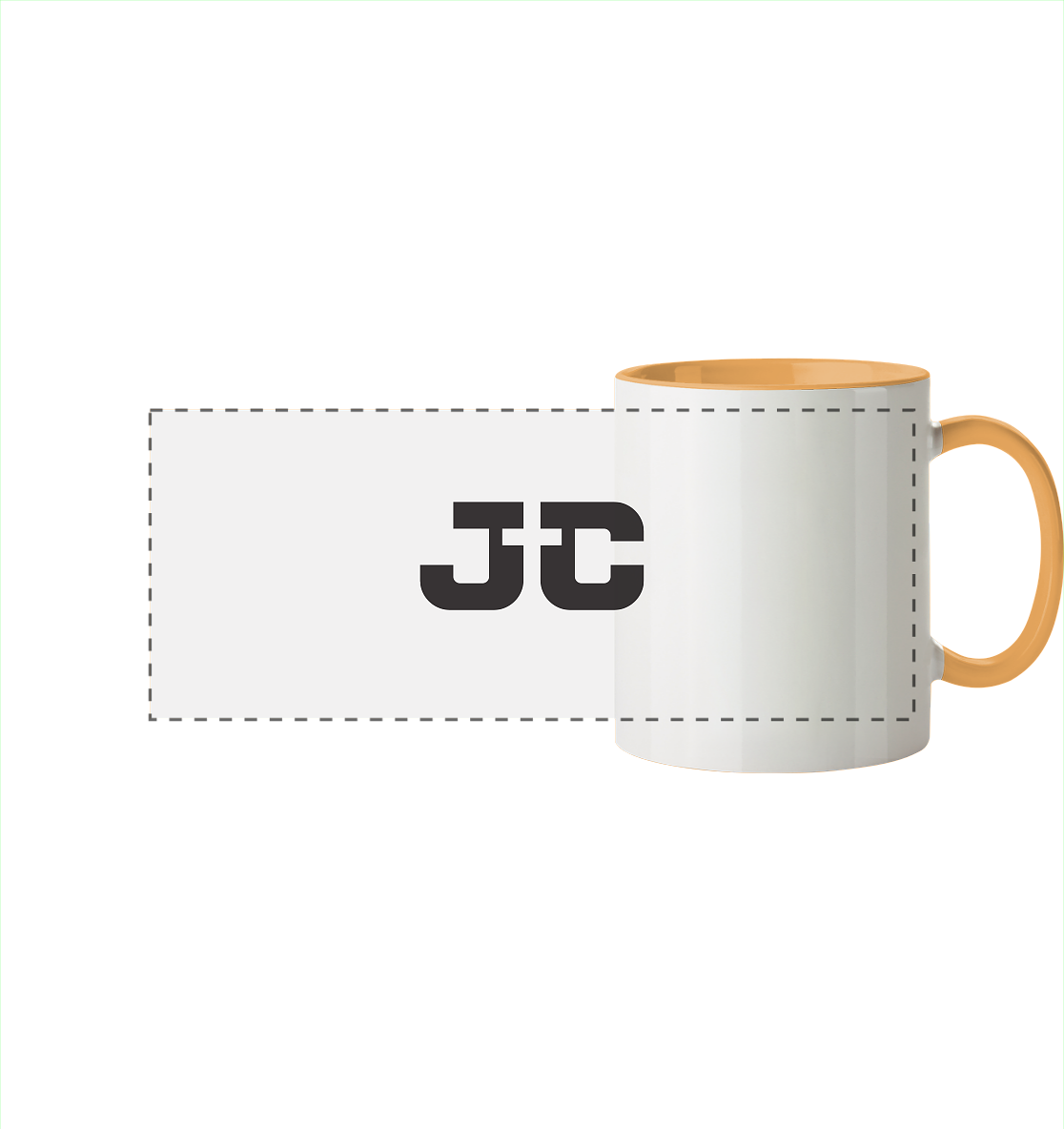 JC – Das Kreuz im Zentrum - Panorama Tasse zweifarbig