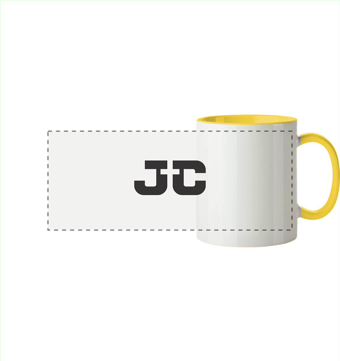 JC – Das Kreuz im Zentrum - Panorama Tasse zweifarbig