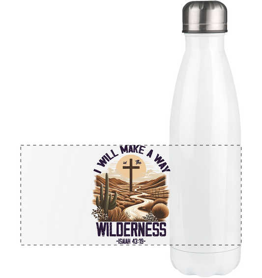 I Will Make a Way in the Wilderness – Isaiah 43:19 - Panorama Thermoflasche 500ml