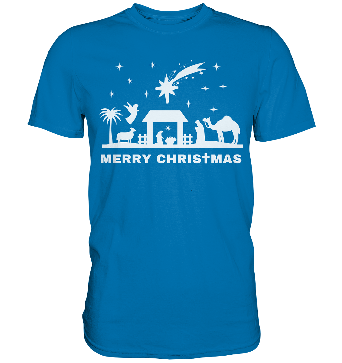 Merry Christmas - Frohe Weihnachten (Krippe Edition) - Premium Shirt