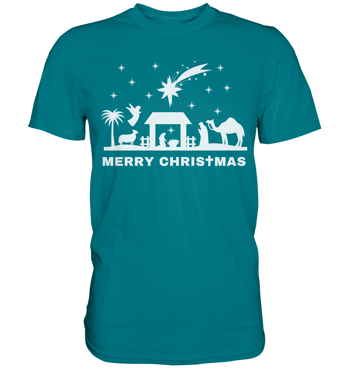 Merry Christmas - Frohe Weihnachten (Krippe Edition) - Premium Shirt