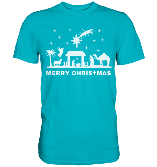 Merry Christmas - Frohe Weihnachten (Krippe Edition) - Premium Shirt