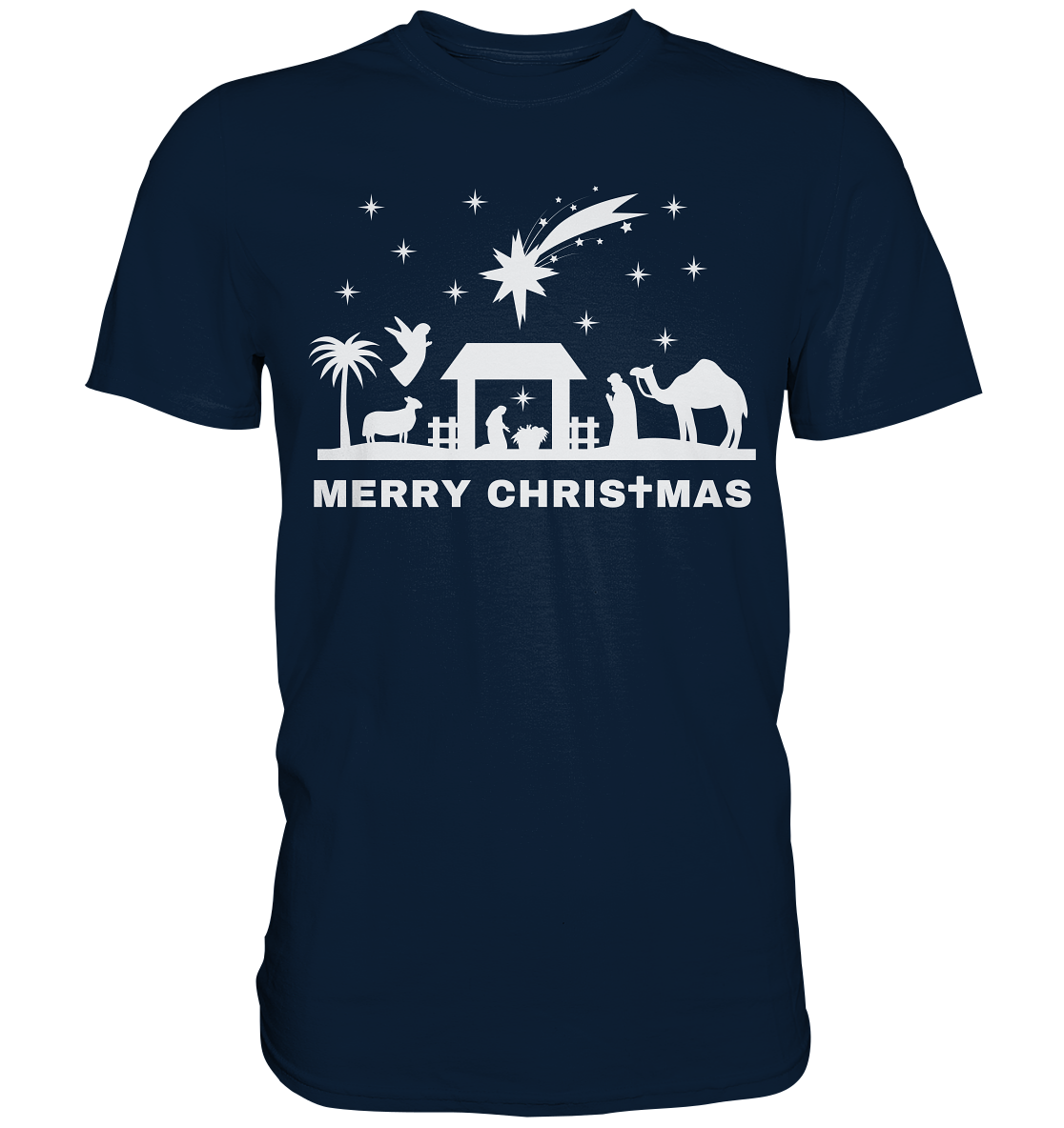 Merry Christmas - Frohe Weihnachten (Krippe Edition) - Premium Shirt